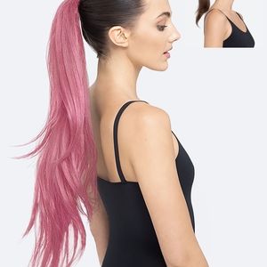 PrettyParty Twist in Ponytail Wig Pink Clip on